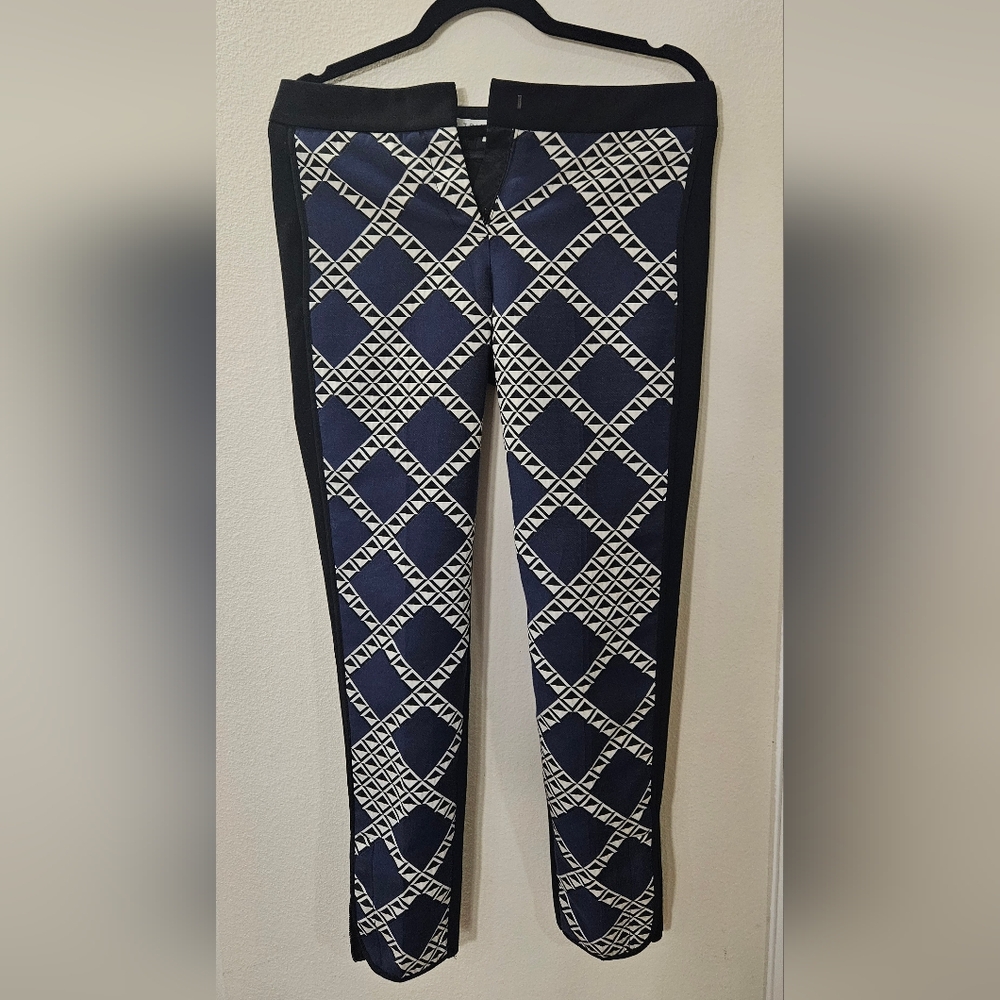 Trine Turk Women's White And Navy Tetris Trousers